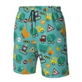 thumbnail image 5 of Kdxio Trucks And Excavators Pattern Mens Casual Shorts - Drawstring Summer Beach Sports Shorts for Men, 5 of 9