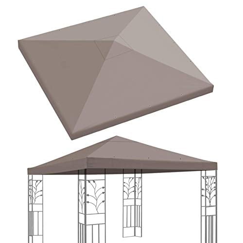BenefitUSA Replacement Top Cover for 10X10 Gazebo Canopy Patio Pavilion Sunshade Plyester Single Tier (Taupe)
