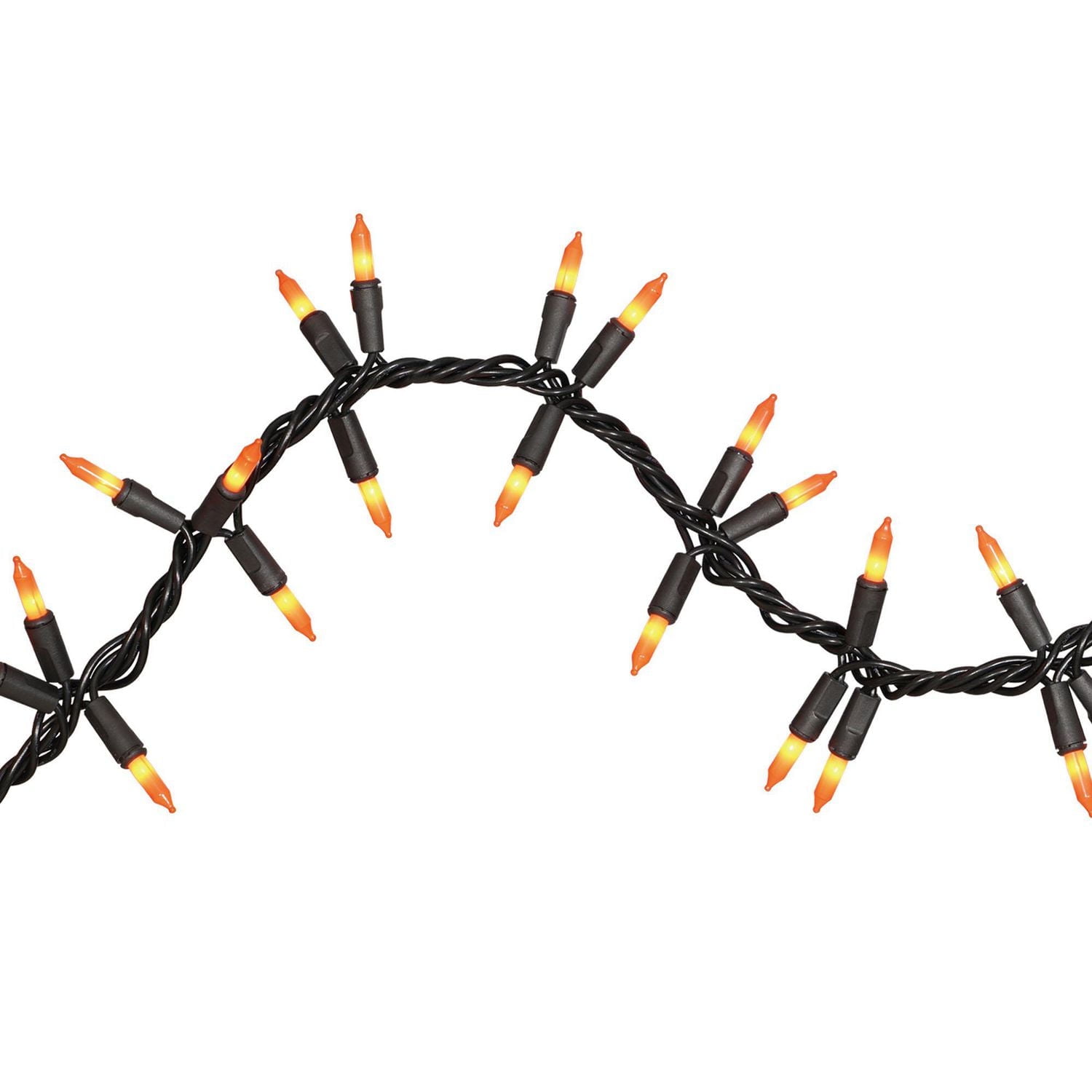 Way to Celebrate 120-Count Incandescent Garland Halloween Lights, Ceramic Orange