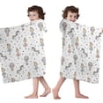 thumbnail image 4 of White Ballerina Unicorn Pattern Hooded Bath Towel，50"x30" for Ages 3 To 12 Kids, Quick Dry Lightweight Soft Microfiber Hood Beach Towel Cover Up for Kids, 4 of 7