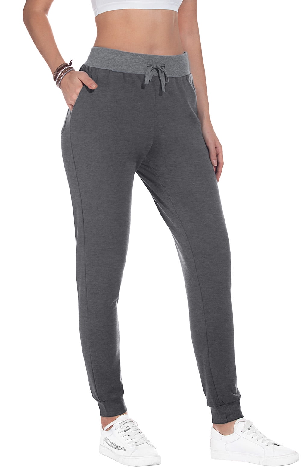 Aiyino Women's Stretch Sweatpants Cozy Joggers Pants Tapered Active ...