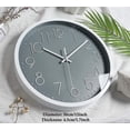 thumbnail image 2 of Reloj de pared moderno de 12 ", péndulo de pared silencioso para cocina, sala de estar, dormitorio, gris (hy), 2 of 4