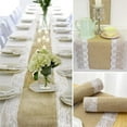 thumbnail image 4 of Camino de mesa de arpillera con encaje vintage, camino de mesa de yute natural, decoración de mesa de boda con encaje, 4 of 4