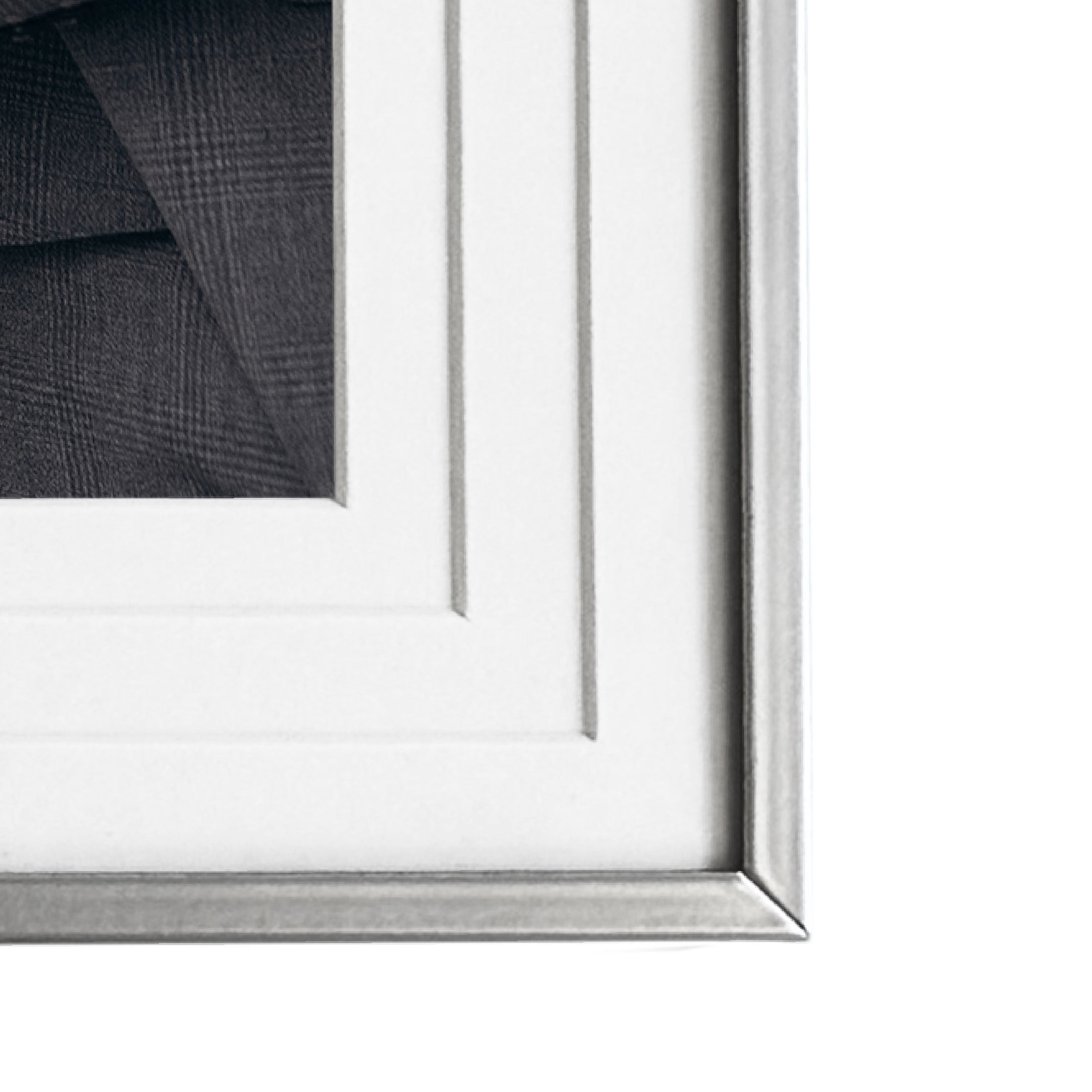 8x10 Chrome Metal Frame With Triple White Layered Mat to 5x7