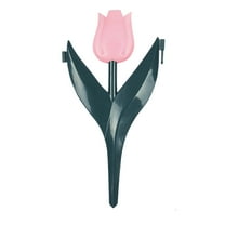 Hiroekza Decorative Flower Pickets Fence Edging Plastic Garden Border for Lawns Flowerbeds Yard Outdoor Decoration Colorful Tulips Design Pink