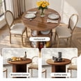 thumbnail image 6 of Hawsaiy 3-Piece Dining Table Set for 2, 31.5" Round Dining Table Set with 2 Upholstered Dining Chairs, Modern Farmhouse Table Set for Dining Room (Walnut+Beige), 6 of 9