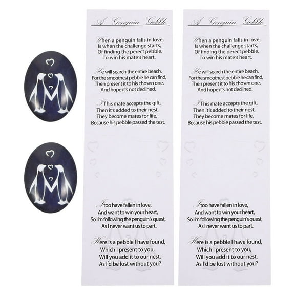 GOOHOCHY 2 Sets Of Penguin Pebble Decoration Penguin Hug Glass Small Animal Figurine Ornament Cute Love Decor Tabletop Positive Adorn