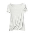 thumbnail image 2 of Weiqiqre Women's Crewneck Short Sleeve Slim Fitted T-Shirt Solid Thin T-shirt Pajamas Top Short Sleeved Pajamas, 2 of 3