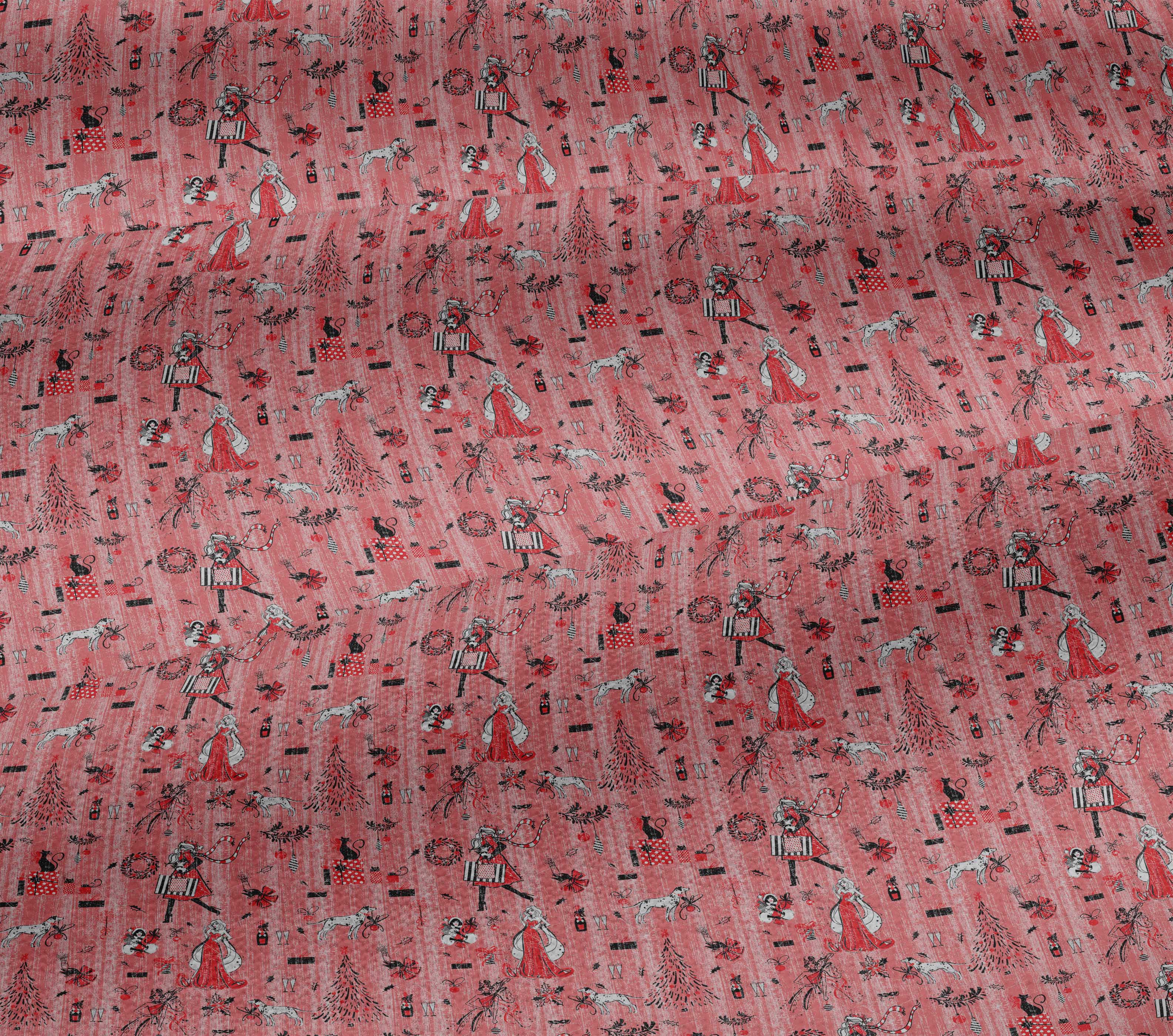 oneOone Cotton Jersey Dark Peach Fabric Christmas Christmas Dress Material Fabric Print Fabric By The Yard 58 Inch Wide