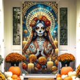 thumbnail image 1 of Halloween Day of the Dead Door Cover 35x71 Inch | Polyester Durable Fabric | Festive Halloween Door Decoration | Easy Install Front Door Frame | Multi-Use for Walls Tablecloth Party, 1 of 6