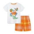 thumbnail image 3 of WIBACKER 100% Cotton 2-Piece Summer Pajamas for Kids Boys Sleepwear Top and Plaid Shorts Toddler Boy Crab Pjs Set 2-7T, 3 of 8