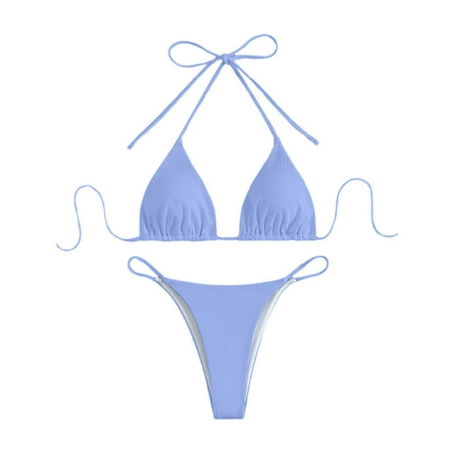Ensemble de Bikini Taille Haute pour Femmes, Maillot de Bain Deux Pièces avec Nœud