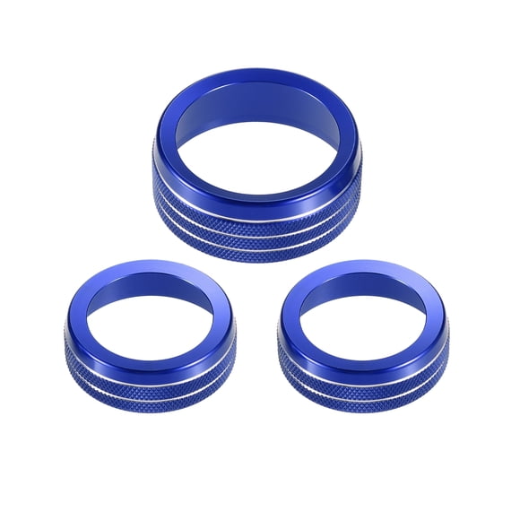 Unique Bargains 3 Pcs Interior Air Conditioner AC Audio Volume Tune Switch Knob Ring Cover for Dodge Dart 2012-2018 Blue