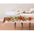 thumbnail image 2 of Kadut Christmas Tablecloth, Cardinal Poinsettia Table Cloth (60 x 84 Inch) for 5 Foot Rectangle Tables Heavy Duty Fabric Stain Proof Table Cloth for Xmas, Holiday, Parties Table Cover, 2 of 6
