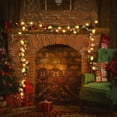 thumbnail image 3 of HLONK Guirlande de Noël avec Lumières 20Led 7 Pieds Pomme de Pin aux Baies Rouges Guirlande Lumineuse à Piles Décorations de Noël pour Maison Intérieur, 3 of 6