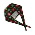 thumbnail image 4 of Wutalume Christmas Pattern Work Hat, Casual Adjustable Wash Cap for Women, Baggy Skull Cap for Nurse, Chef, or Salon, Dust Proof Beanie,Red, 4 of 6