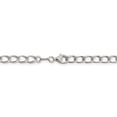 thumbnail image 4 of Bracelet Chaîne Gourmette Demi-Ronde en Argent Sterling 925 Rhodié 7 Pouces, 4 of 5