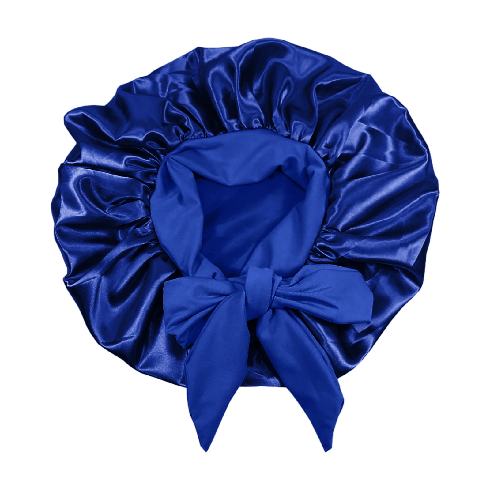 Ichuanyi Women's Satin Solid Broad-brimmed Hairband Sleep Cap Strap High Elastic Lace-up Shower Cap Women
