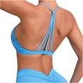 thumbnail image 2 of Womens Bras Yoga Solid Sleeveless Cold Shoulder Casual Tanks Blouse Tops Intimates Comfortable Bras for Women Blue L, 2 of 4