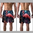 thumbnail image 3 of luoweisi Men's Beach Shorts Quick Dry Swim Trunks with Mesh Lining Flamingo S, 3 of 5