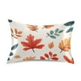 thumbnail image 7 of Yayeee Pillowcase Standard Size Set of 2 Satin Wrinkle Resistant Pillow Case, Hand Drawn Autumn Leaves, 7 of 7