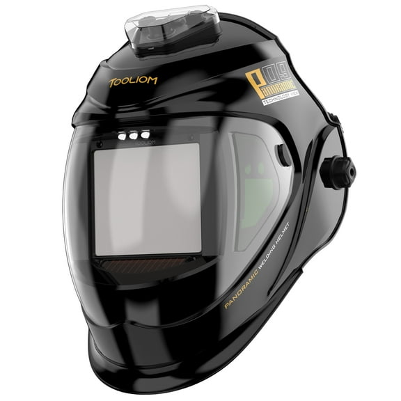 TOOLIOM Auto Darkening Welding Helmet with Light, 1/1/1/1 Large Viewing 4.31" x 3.81" True Color Welding Mask Shade 4/5-9/9-13 Solar/Rechargeable Battery Powered