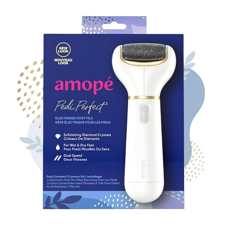 Amope Pedi Perfect® Electronic Foot File with Diamond Crystals, Removes Hard & Dead Skin, 1Ct