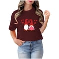 thumbnail image 4 of Blusas de Manga Corta para las Mujeres Divertida Impresión Cuello Redondo Camiseta Vintage, Blusas de Primavera para las Mujeres, 4 of 8