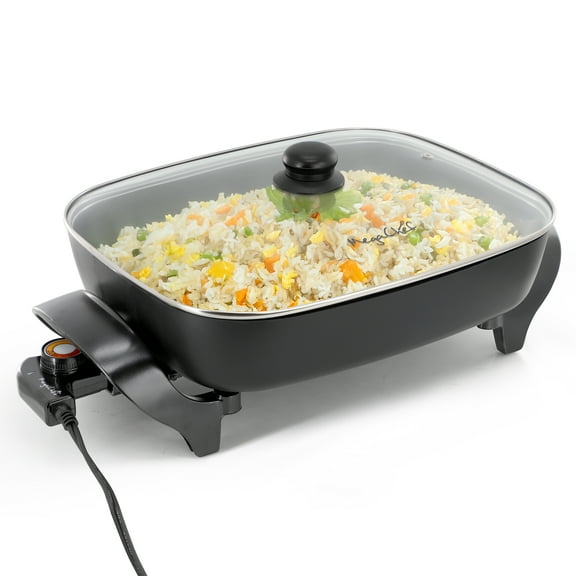 MegaChef 14.96 Inch Electric Fry Pan with Non-Stick Coating