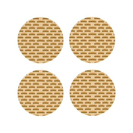 

Tideii Submarine Sub Sandwich for Leather Coasters 4 Pieces Anti-fouling and Anti-scalding Decorative Coasters Suitable for Restaurants Kitchens Coffee Shops-Round Shape