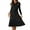 Black, variant on OBEEII Women Fall Winter Sweater Dresses Crewneck Pullover Knitted Dresses Ruffle Vintage Dresses Knee Length Maxi Dress