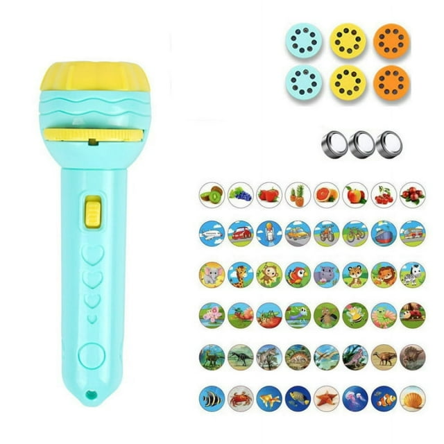 Flashlight Projector for Kids Baby Sleeping Story Book Flashlight Projector Bedtime Cognition Device Fun Torch