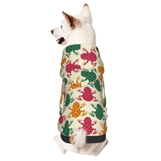 Balery Colorful Frogs Sudadera con Capucha para Perros Pequeños – Ropa para Mascotas, Disfraz para Perros y Gatos, Ideal para Fiestas y Cosplay-X-Small