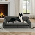 thumbnail image 7 of Kumix Soft and Comfortable Pet Bed for Big and Oversized Dogs, Durable Elevated Dog Sofa Bed, Comfortable Dog Sofa, Modern and Fashionable Linen Fabric Dog Sofa-DARK GREY, 7 of 7