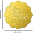 thumbnail image 2 of 25Pcs you are invited Pattern Embossed Seals Round Self Adhesive Gold Foil Embossed Stickers, 2 of 9