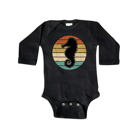 

Inktastic Seahorse Retro Sunset Gift Baby Boy or Baby Girl Long Sleeve Bodysuit