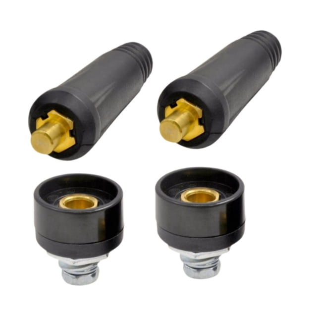 davian 4 Pieces Welding Cable Connector TIG Welding Panel Connector Quick Fitting Plug Socket Copper Premium Construction Suitable for Repair Replacement Black