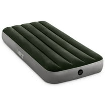 Intex: Dura-Beam: Prestige Downy Airbed - Twin - Green, 10" Inflatable Air Mattress, Fiber-Tech, Velvety Surface, Indoor-Outdoor, 300lb Cap, 64106E