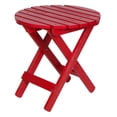 thumbnail image 1 of Shine Company Table d'Appoint Ronde Pliante en Bois Massif, Petite Table de Patio Adirondack Extérieure, Rouge Chili, 1 of 4