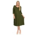 thumbnail image 2 of Pastel by Vivienne Women's A-Line Trapeze Midi Dress Plus Size Olive XXX-Large, 2 of 4