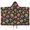 Mushroom and Star, variant on Mushroom and Toadstool Black Pattern Teens Hooded Bath Towel Wrap for Ages 3 To 12,Quick Dry Lightweight Soft Microfiber Bath Beach Pool,50"x30"