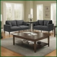 thumbnail image 6 of Modern Linen Convertible Loveseat Sofa Bed - Dark Grey Small Space Sleeper Couch for Living Room Bedroom, 6 of 21