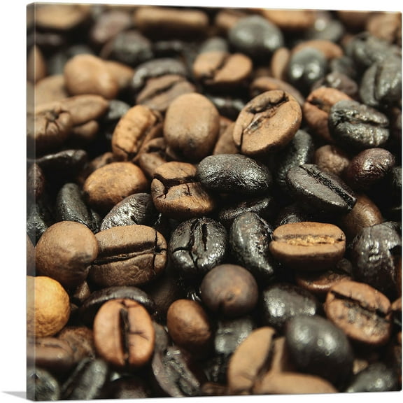 ARTCANVAS Coffee Beans Can Coffee Shop decor Canvas Art Print - Size: 12" x 12" (0.75" Deep)
