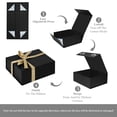 thumbnail image 4 of Gift Box 1 Pack, 7.8x7x3.1 Inches Gift Box with Magnetic Lid for Presents,Small Gift Boxes with Ribbon for Valentine's Day, Wedding Birthdays Present, Graduation Storage (Black), 4 of 6