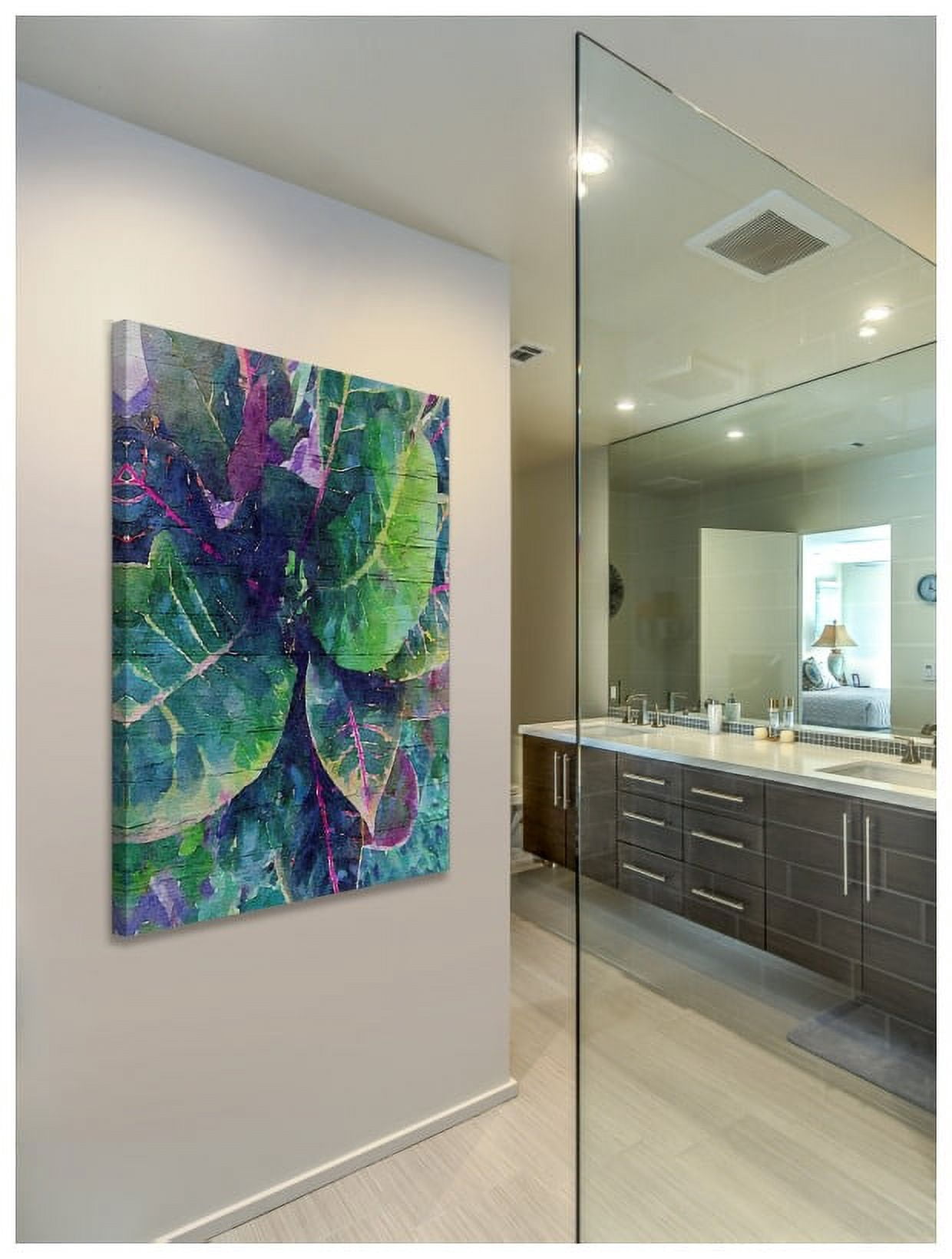 "Leaf Reflection 4" Painting Print on Wrapped Canvas