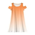 thumbnail image 5 of XADYUY Girls Summer Dress Size 14-16 Casual A-Line Sleeveless T-Shirt Dress for School Tie Dye Crew Neck Swing kids sundresses girls 4-16,Orange 4-5 Years, 5 of 6
