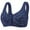 Blue, variant on LOVZFMLL Plus Size Bras for Women Floral Comfort Breathable No Underwire Bra Push Up Full Coverage Front Closure Bra Everyday Bralettes Beige M