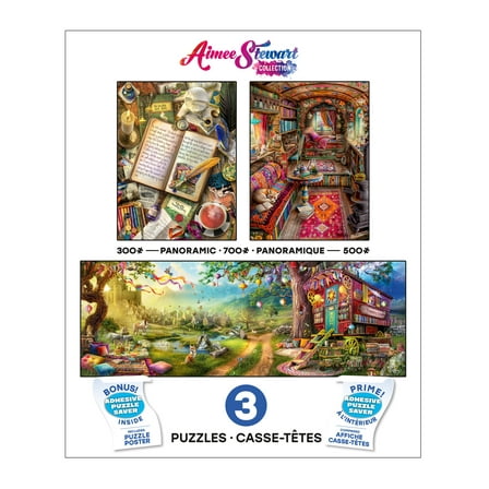 Ceaco 3 in 1 Multipack Aimee Stewart 1500 Piece Interlocking Jigsaw Puzzle for Adults Ages 14 