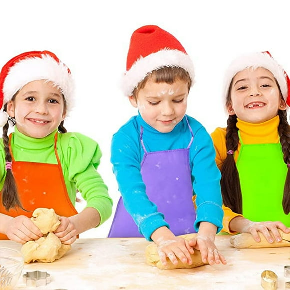 (Price/24 Packs)Opromo Non Woven Colorful Kids Apron for DIY Painting Drawing Artist Available in 2 Sizes(S/M)-Navy Blue-M