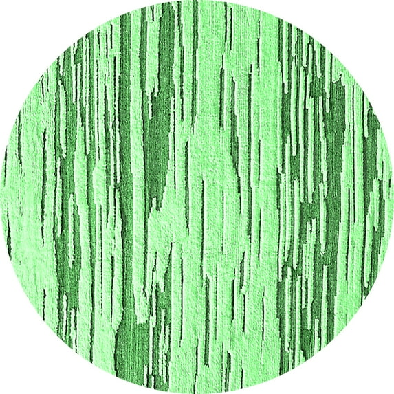 Ahgly Company Indoor Round Solid Emerald Green Modern Area Rugs, 5' Round